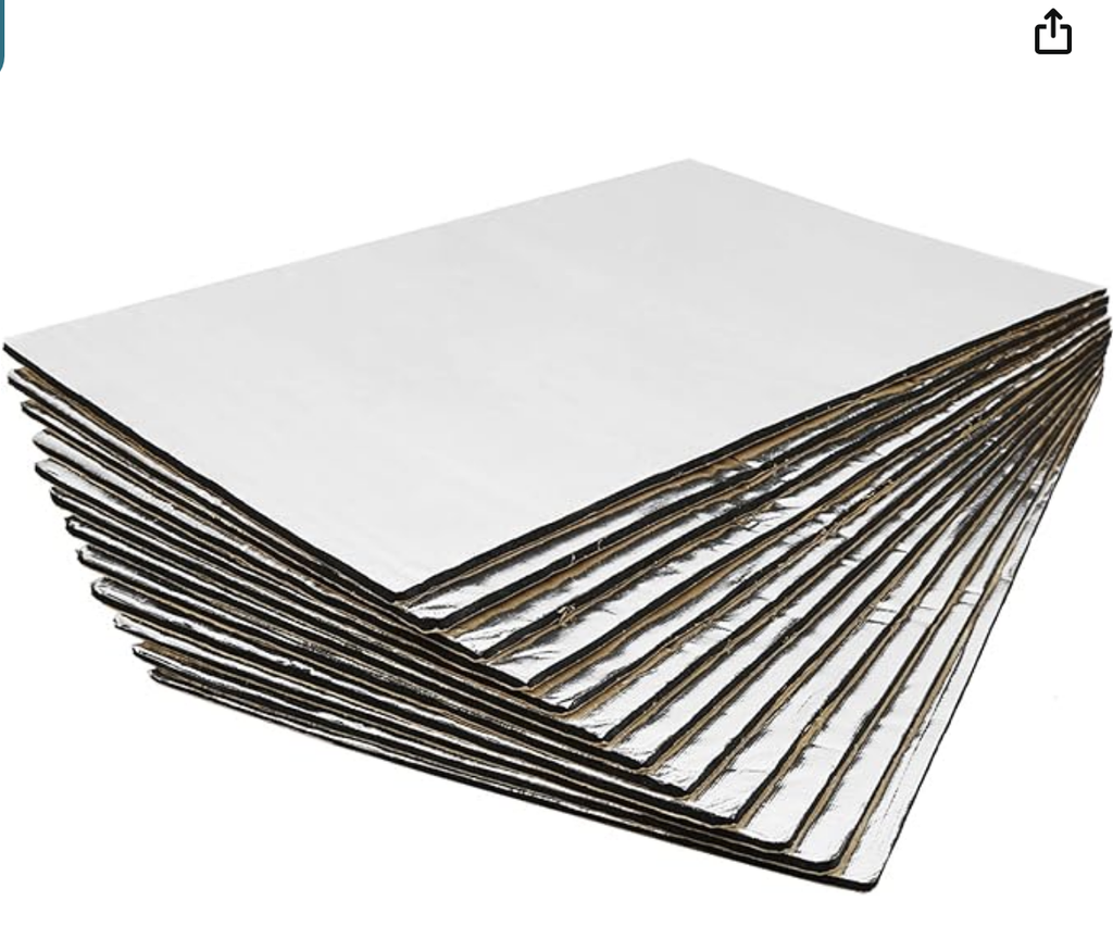 Tapis Isolation Thermique 5mm Voiture Insonorisant Barrière Acoustique 12pcs 50cmx30cm