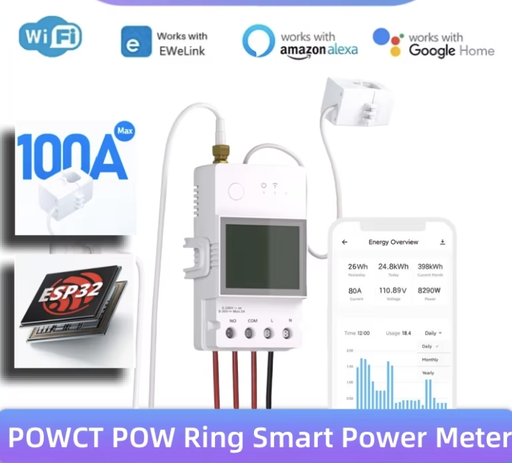 SONOFF - Compteur de puissance intelligent à anneau POWCT, moniteur d'énergie