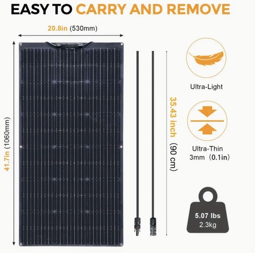 Panneau solaire flexible 10 pièces 100W Module de batterie monocristallin 