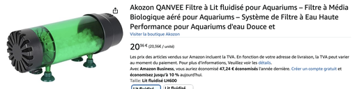Filtre à Lit fluidisé pour Aquariums – Filtre à Média Biologique aéré  Système de Filtre à Eau Haute Performance pour Aquariums d'eau Douce Tiliapia alevin